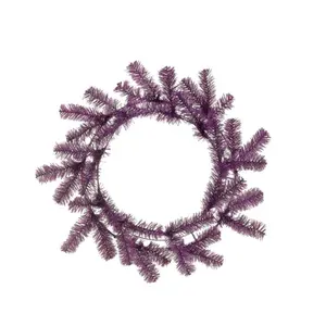 24 Inch Work Wreath Decor in Purple Pine