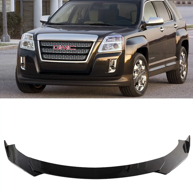 Glossy Black ABS Plastic Car Spoiler - 1 Set Front Bumper Lip Chin Diffuser with Splitter Look for GMC Terrain, Universal Fit Elegant Personalized Car Exterior Accessory, Includes Screws