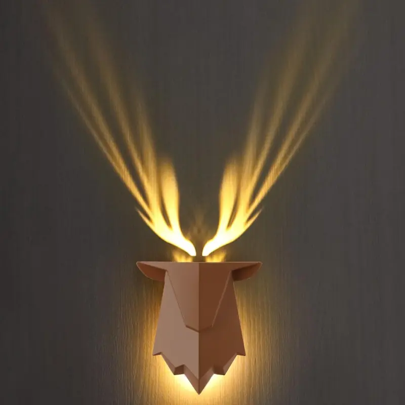 2-Pack Portable Antler Deer Wall Projector Night Lights, Rechargeable with Remote Control, Adjustable Timer Settings, Battery-Operated for Bedroom - Ideal Gift for Halloween, Easter, Valentine's Day, Mother's Day