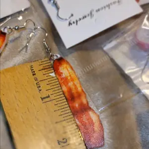 bacon earrings Plastic Casual Female Male Retro