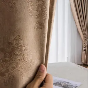 Solid Color Jacquard Heavy Curtain, 1 Count Modern Simple Blackout Curtain, Window Drapes for Home Living Room Bedroom Hotel Decor