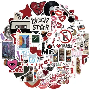 Aesthetic Downtown Y2K Girls Sticker, 50pcs/set Cool Trendy Sticker, Vinyl Waterproof Sticker for Girls Teens Adults, Decor