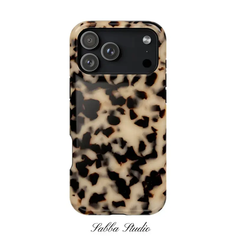 Blonde Tortoise Shell Print Phone Case / Animal Print MagSafe Phone Case / iPhone 17 16 15 14 13 Pro Plus Max Mini