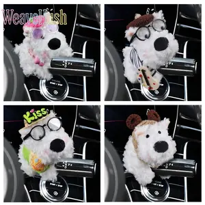 Cute Plush Doll Car Decor for Women, Fun Cartoon Car Block Ornament for Wiper & Turn Signal, Lovely Stuffed Doll Auto Jewelry Pendant, Adorable Female Styling Interior Decoration, Sweet Personality Charm for Vehicle Windshield Wipers, Turn Signals & Daily
