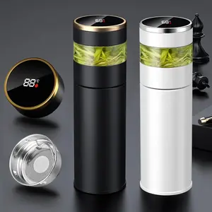 PrimeFit Premium 316 Stainless Steel Thermos – LED Temperature Display Tea & Coffee Insulated Bottle with Infuser