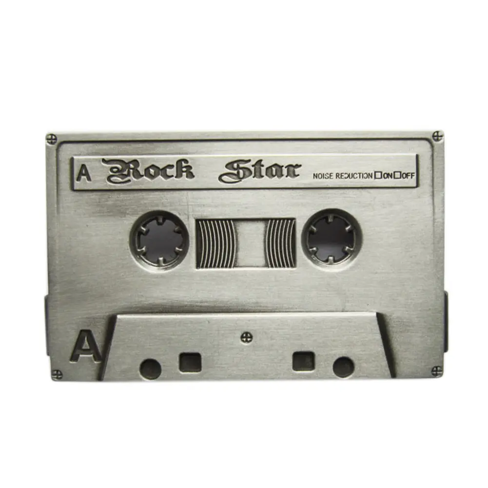 Vintage Style Rock Cassette Tape Music Belt Buckle Men Accessories Cool