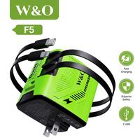 With 2 built-in 47-inch charging cables-Green