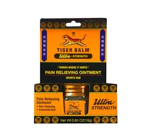 Tiger Balm Ultra Strength Pain Relief Ointment 0.63 oz Jar for Backaches Sore Muscles & Strains Non-Staining Concentrated Formula