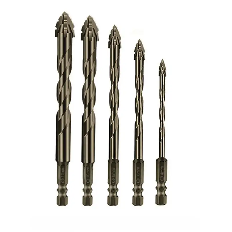High-hardness Sawtooth Eccentric Drill Bit Set, Power Metal-Tool Accessories for Tile, Ceramic, Glass, Marble, Concrete, Stainless Steel, Hardware, He