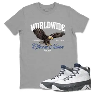 Worldwide Official Nation Shirt To Match 9 Flint Grey, 9 Flint Grey Sneaker Matching Shirt, Flint Grey 9s Shirt, Unisex Graphic Tee, Designer Men's Clothes, Menswear