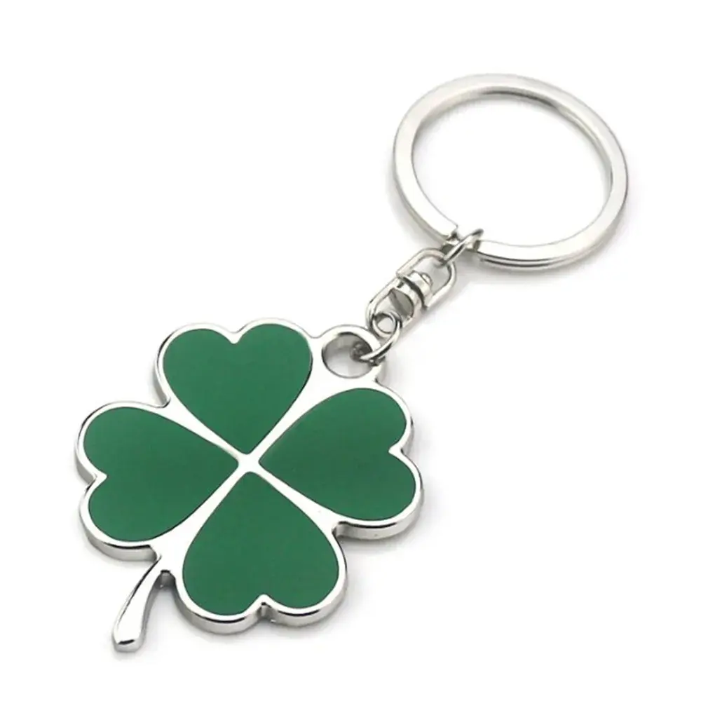 Four-Leaf Clover Keychain – Lucky Charm Bag & Key Accessory 🍀 Heart Leaf Shaped Clover Keychain, Key Chain Accessory  NONE