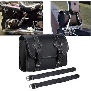 Waterproof Motorcycle Storage Bag, Large Capacity Motorcycle Saddle Bag Black Retro Motorcycle Luggage Rack, Suitable For Outdoor Travel Shopping1pcs-