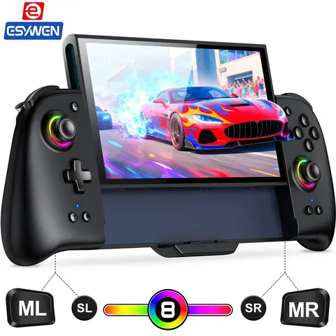 ESYWEN Switch 2 Controller - Hall Effect Joystick Joypad with Adjustable Grip, 9 RGB Lighting, Turbo, Macro, KeyLinker App, Button Customization - Console Game Replacement for Switch 2 Pro Controller Feel (Back to School Haul)