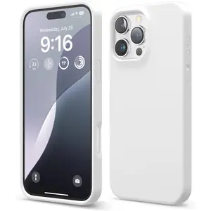 Compatible with iPhone 16 Pro Max Case, Premium Liquid Silicone Case, Full Body Protective Cover, Shockproof, Slim Phone, Anti-Scratch Soft Microfiber Lining, 6.9 inch (White)