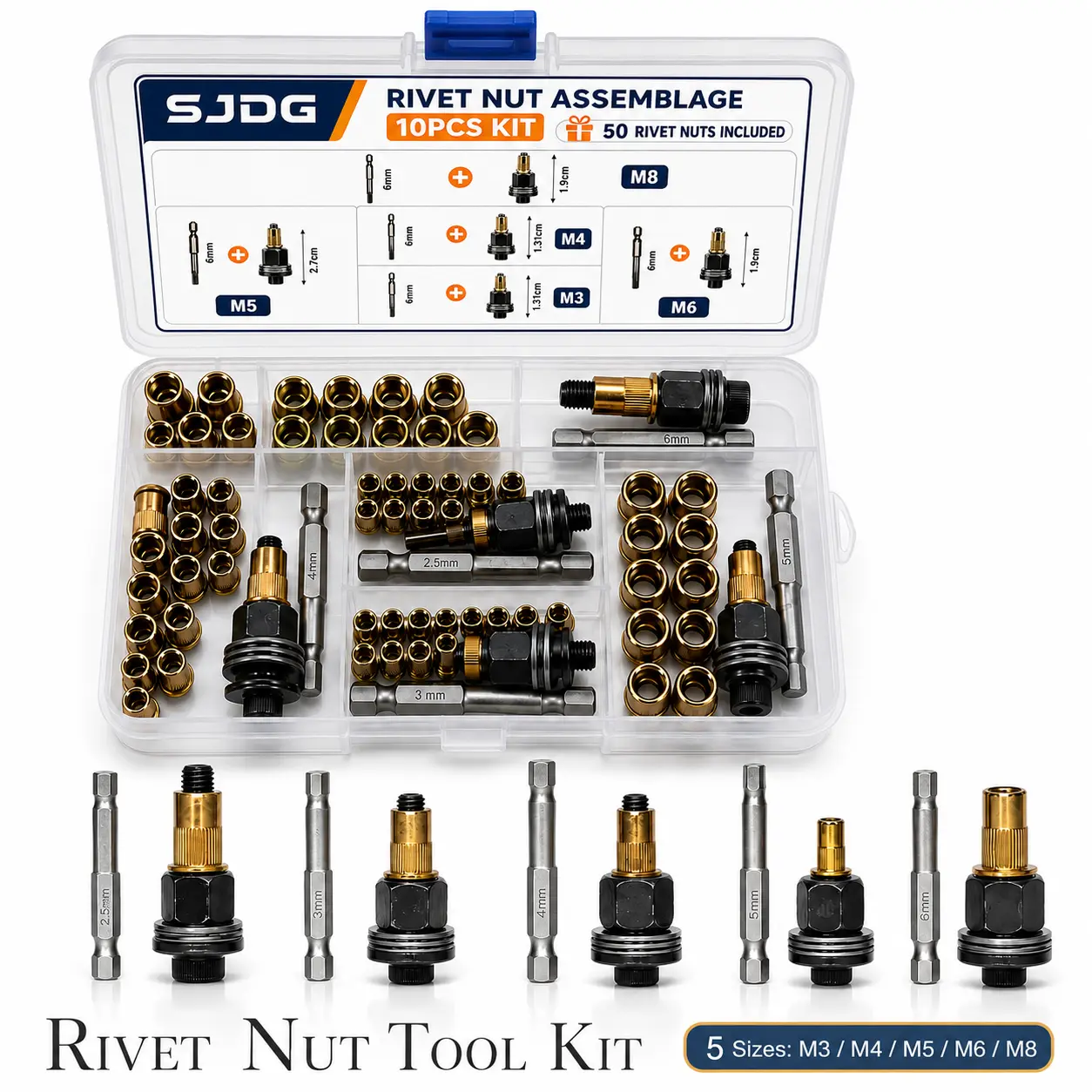 10pcs（Includes rivet nut tool）