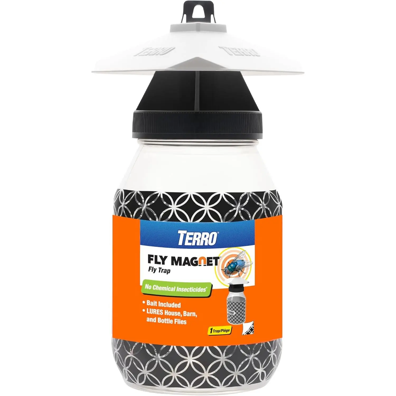 T380 Outdoor Reusable Fly Magnet Fly Trap - Poison Free Trap with Bait