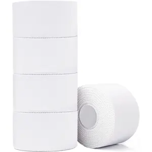 Athletic Tape 5 Pack, White Sports Tape with Strong Support and No Sticky Residue for Wrist, Ankle, Gymnastics, Boxing, Lacrosse, Climbing, Hockey, Bat Grip and Daily Training