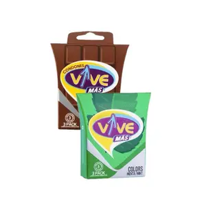 Vive  2 Cajitas de 3 Und cada Una Sabor Menta y Chocolate  Gum Bonbon Snack Dessert