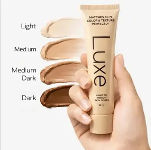 Luxe Color Changing Foundation for Women - Instantly Adapts to Your Skin Tone- Buildable Light-to-Medium,Medium Dark-to-Dark, Coverage 12-Hour Wear - Natural Dewy Finish