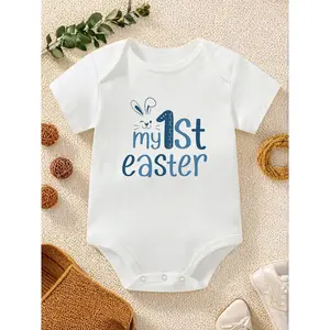 baby onesies Easter festival clothes cartoon rabbit printed Baby bodysuits unisex romper infants short-sleeved T-shirt outfits