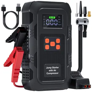 HPBS 5000A Jump Starter with Air Compressor, Portable Car Battery Jump Starter with 150 PSI Tire Inflator for Up to 10.0L Gas and 8.0L Diesel Engines, 12V Jump Box Battery Charger Booster(Orange)