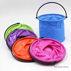 5-pack collapsible multi-functional buckets, sturdy and portable, suitable for beaches, travel, outdoor activities, garden parties, camping, picnics, and fishing – handheld buckets