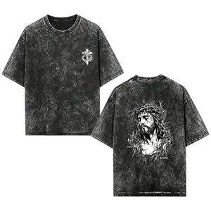 [EOVCAU] [COLLECTION][Sale Up To 60%]Valentine Shirts Tears Of Blood – Christ’S Love In Pain - Jesus Crown Of Thorns Tee Washed God Apparel Tee, Easter TShirt, Jesus T-Shirt, Easter Streetwear, Christian Apparel Graphic Tees, Gym Pump Cover Church Outfit