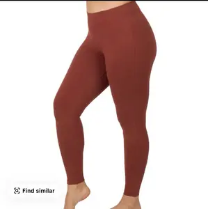 Full Length Cotton Leggings in Dark Rust Total Waist 29.5" Inseam 27" approx 60% Cotton 35% Polyester 5% Spandex