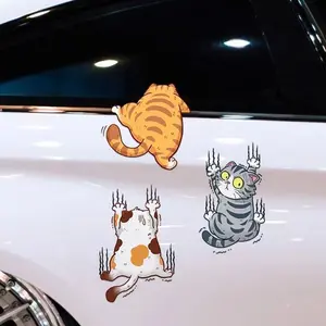 Personalized Funny Pet Cat Bumper Stickers Scratch Protection for Automobile Car Body & Motorcycle Cartoon Design Sticker