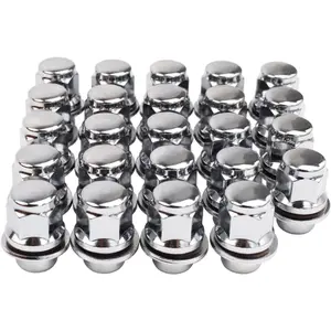 12x1.5 Lug Nuts 20 Chrome Closed End Mag Style Lug Nuts with Washer 13/16" (21mm) Hex Compatible with Toyota Camry/Corolla/Tacoma Lexus