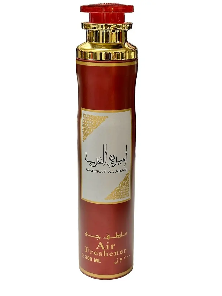 Lattafa Ameerat Al Arab Scented Room Spray Air Freshener, 300 ml Can, Woody Aromatic Fragrance with Wood, Musk, Oud, Olibanum Aroma