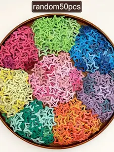 Random 50pcs Women's Colorful Star Hair Clips Barrettes Bb Clamps, Fashionable Design, Cute Daily Use, Versatile Accessory, Ladies' Hair Accessories Gift Recommendation