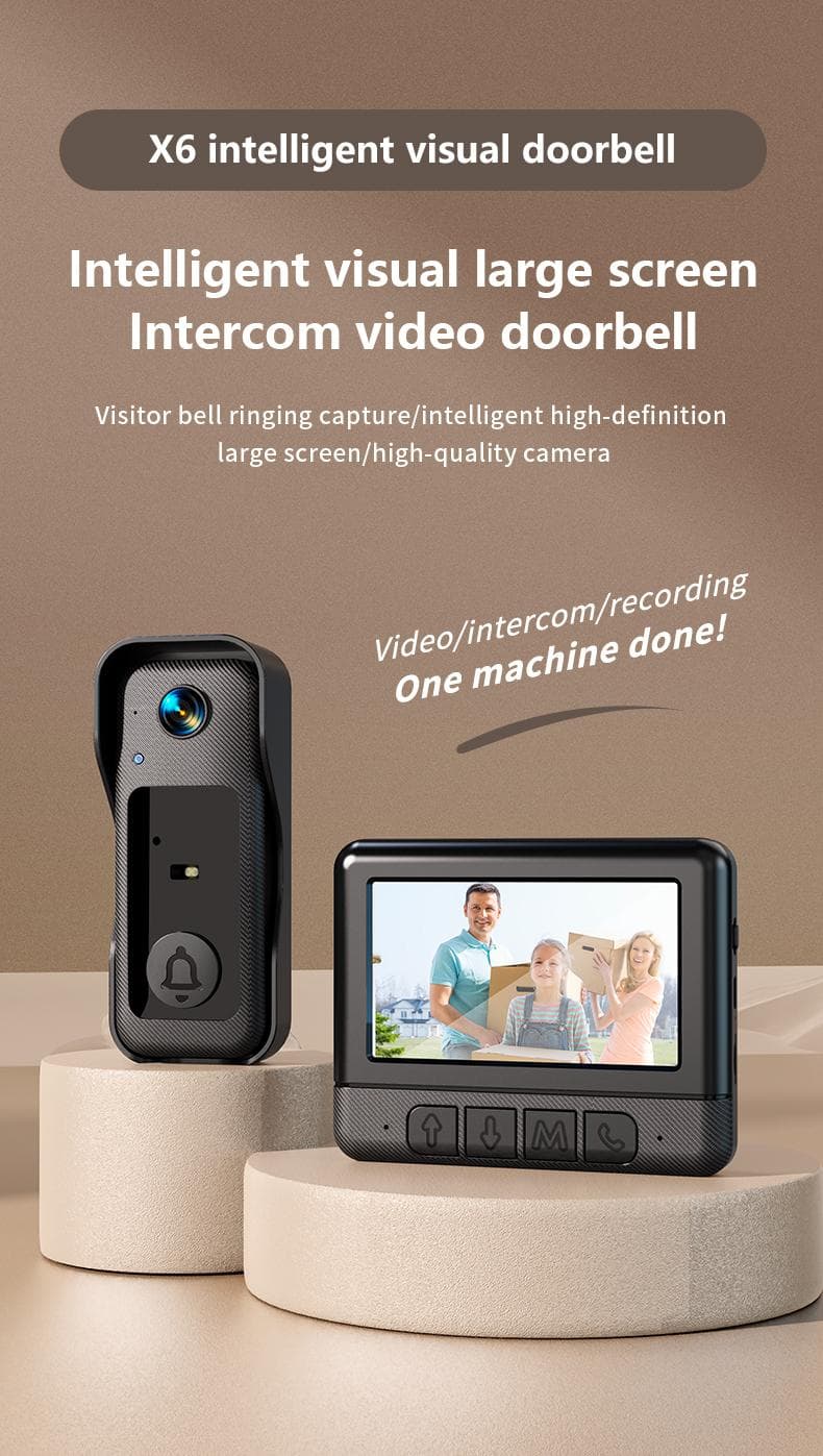 2026 Upgraded New X6-F Wireless Doorbell Camera, Rechargeable Visual Doorbell, No App, No Monthly Fees,Home Security Doorbell with Night Vision, Safety Intercom for Privacy, Alarm, Sensor,waterproof