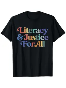 Literacy Justice for All Stop Book Banning Protect Librarian T-Shirt