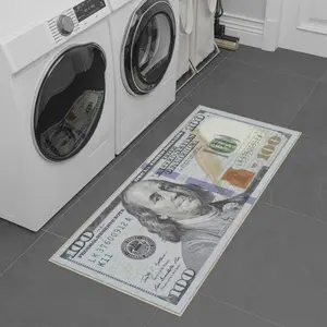 100 Dollar Bill Print Home Decor Rug - Multicolor, Non-Slip, Stain Resistant, Water Absorbing Living Room Rug - Ideal for Hallways, Entryways - Tapestry Gift for Boyfriend, Wall Decor Flag Bath Mat, Living Room Rugs,summervibes