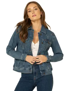 Wrangler Women's Dark Wash Classic Fit Denim Jacket - 10Lwj701d