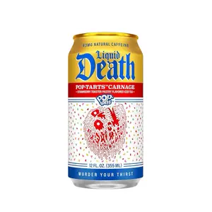 Liquid Death Pop Tarts Carnage 12 Fl Oz 355 Ml Strawberry Pastry Flavored Iced Tea 43Mg Natural Caffeine