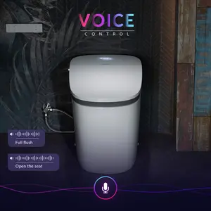 WOODBRIDGE B0931S Smart Bidet Toilet with 1.28 GPF Dual Flush Auto Open & Close, Foot Sensor Flush, Voice Control,1000 Gram Map Flushing Score, LED Display, Chair Height Design and Cleaning Foam Dispenser