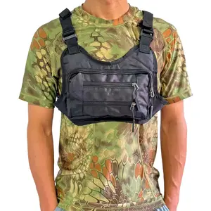 New Multi-Purpose Tactical Chest Bag, Outdoor Men's Cycling Vest Pack, Digital Camo Sports Travel Backpack, Ideal for Hiking & Biking