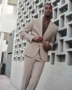 Express Slim Taupe Wool-Blend Washable Modern Tech Suit Jacket