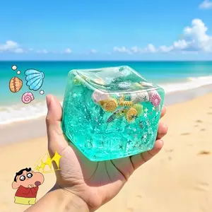 Malt Sugar Block, Calming Fidget Toy, Soft Ocean Theme Sensory Finger Toy, Stress Relief for Adults and Kids, Perfect Gift, Quiet Cube