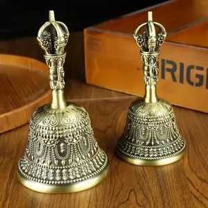 Elegant Antique-Style Religious Bronze Handcrafted Bell - Ornate, Uncharged, Ideal for Weddings, Schools, Churches, Celebrations, Ramadan, Eid, Easter, and Home Decor, Home Decor Bell |   Intricate Bell Design |   Decorative Bell