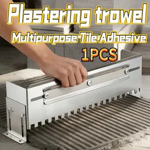 600/800 Type Straight Slot Grout Scraper, Tile Laying Tool, Adjustable 300-600mm, 12mm Square Tooth Spatula, Thick Stainless Steel