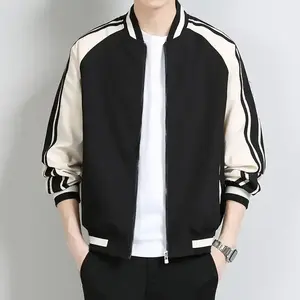 Men's Spring Jacket 2025 Korean Style Stand Collar Jacket Men's Trendy Patchwork Casual Baseball Jacket Youth Stylish TopGift