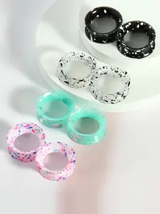 8pcs Silicone Ear Gauges Flexible Ear Tunnels Plugs Stretchers Expander Double Flared Flesh Ear Piercing Jewelry for Women Men Punk Style Earrings