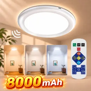 Rechargeable Motion Sensor Ceiling Light with Remote - Magnetic Wireless Ceiling Light Battery Powered for Closet Shower Stairs Shed Hallway Porch Patio ect,Suitable for various scenarios, easy to install. recessed plug-free lighting motionsense