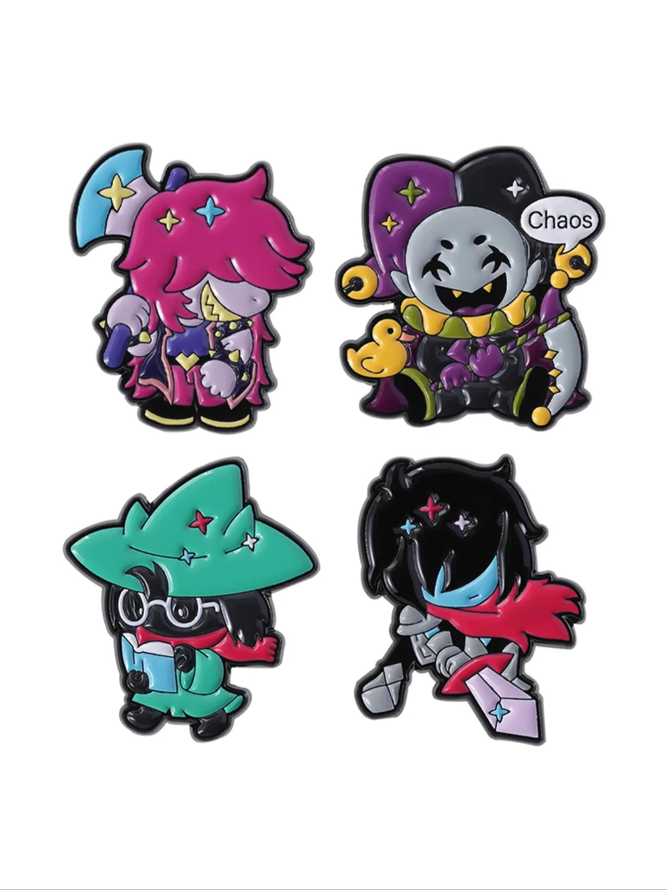 4pc Deltarune Cartoon Game Character Brooch Pins, Hat Pins, Clip, Alloy Brooch Pin, Fashion Jewelry for Men Women, Perfect Gift for Friends, Daily Wear Accessories, Fashion Accessory, Jewellery