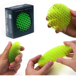 Fidget Worm Toy - Desk Fidgets for Adults - Quiet Worm Fidget Toy Sensory Toys - Fun and Interactive Fidget Toy for Kids - USA Patent Pending Figgy Toys (Green, Small)