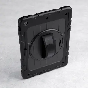 Durable Silicone Tablet Casing with Protection - 10.2in Shell for iPad 10th Generation, Built-in Screen Protector, Pencil Holder, 360° Rotating Hand Strap, Shoulder Strap, Smart Tablet Accessories (Black)