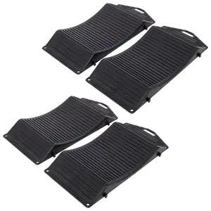 DONEXT 4-Pack Car Ramps, Anti-Slip Hard Plastic Tire Saver Tool for Cars, SUVs, 17.3" Contoured Length, Secure Interlocked Mechanism, Car Ramp